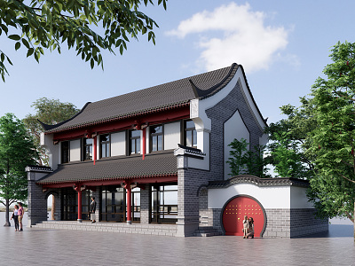 Chinese-style Ancient Building Shops 3d model