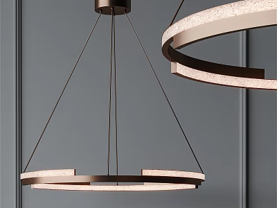 Stylish Modern Chandelier With Circular Metal Frame And Soft Lighting For Interior 3d model