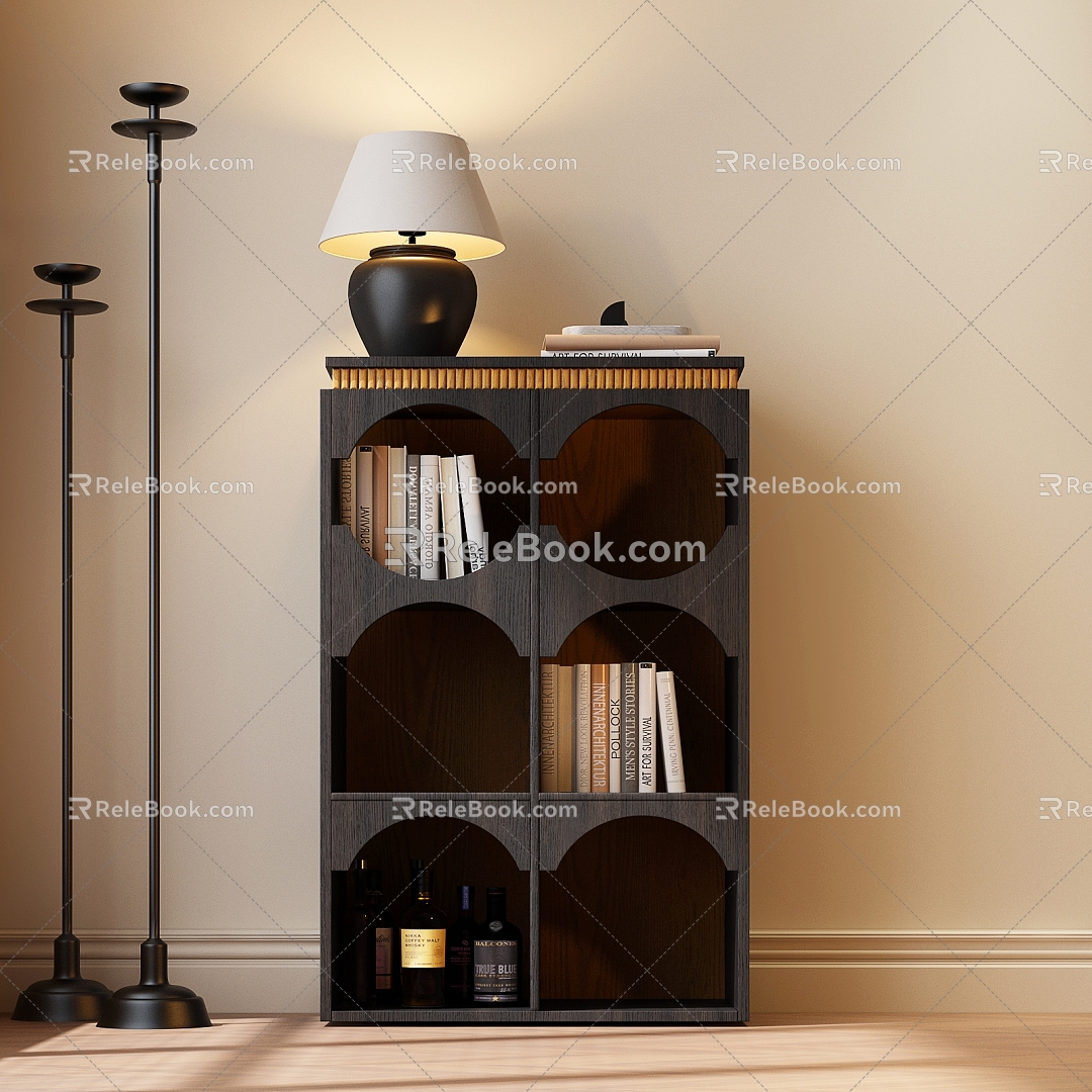 Modern Middle Ancient Bookcase Modern Bookcase Bookcase Modern Side Cabinet Modern Decorative Cabinet Modern Middle Ancient Decorative Cabinet 3d model