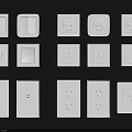 Various Modern Switch Panels With Sockets And Different Designs For Home Electrical Use 3d model