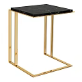 Modern Side Tables With Metal Frames And Black Marble Tops In Gold Silver Black Colors