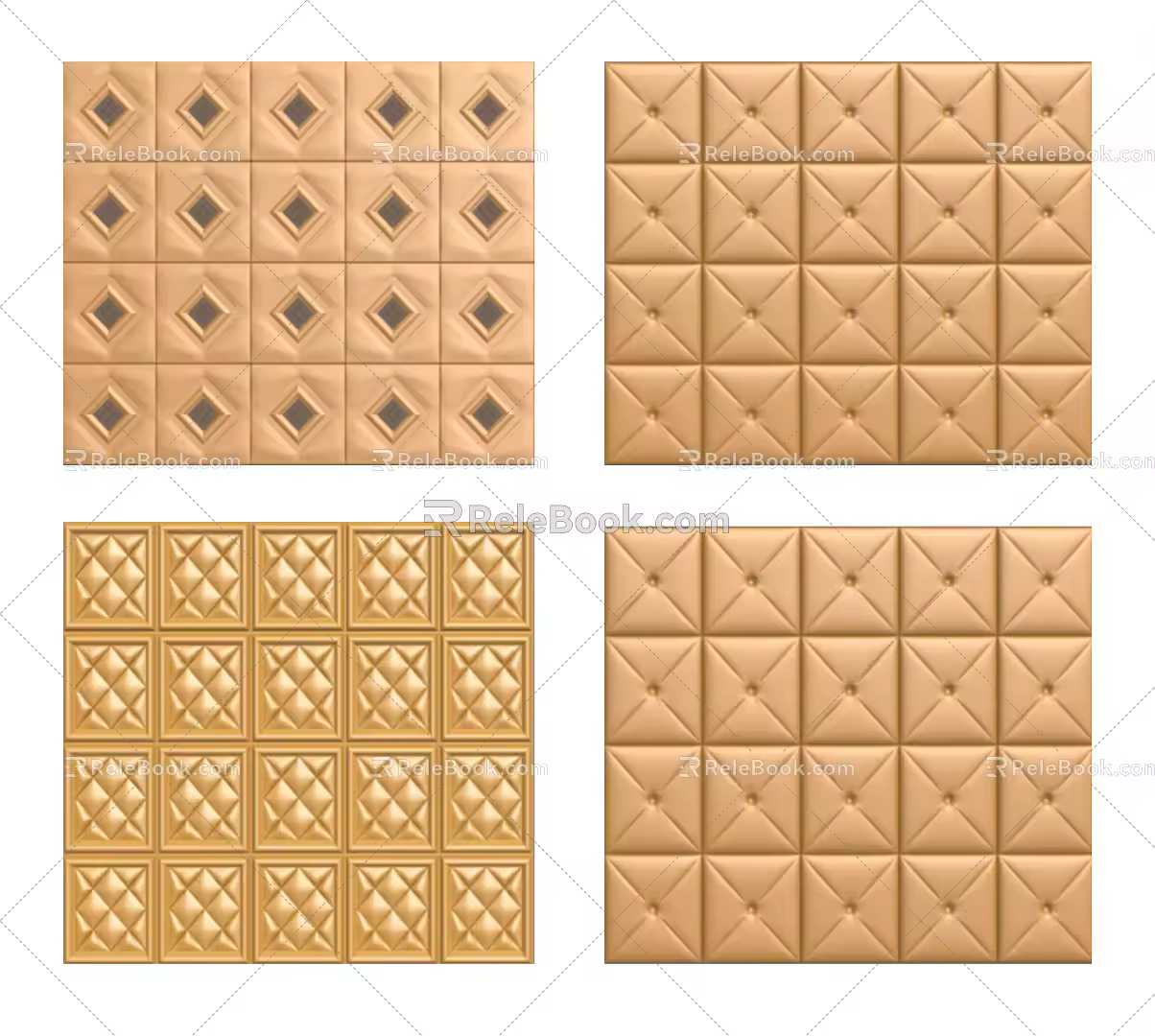 Post-modern soft bag background wall soft bag simple soft bag 3d model