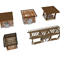 Various Styles Of Wooden Gazebos With Unique Roof Designs And Seating Areas