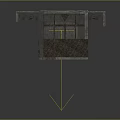 Cartoon Industrial Corridor Scene With Concrete Pillars Wooden Walls Long Aisle And Ceiling Beams