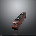Red Electric Train Locomotive Featuring Pantograph On Top And Sleek Modern Design