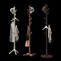 Coat rack bedroom solid wood 3d model