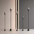 Modern Black Metal Floor Lamps With Candle Holder Design For Home Interior Decor