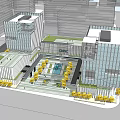 Modern Office Building With Glass Facade Rooftop Gardens And Surrounding Greenery