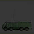 Green Military Vehicle With Six Wheels Two Antennas Armored Body And Military Design