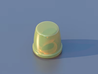 Light Green Transparent Cup Featuring Shiny Smooth Surface On Blue Background 3d model