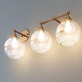 Elegant Modern Wall Sconces With Glass Shades And Brass Finish For Indoor Decoration