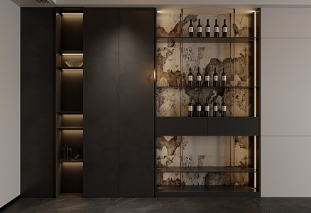 Dark Wine Cabinet 3d model