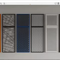 Various Colored Decorative Panels With Grid And Perforated Textures For Interior Design