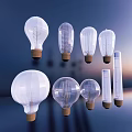 Various Transparent Light Bulbs In Different Shapes With Classic Base