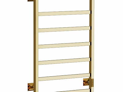 Modern Bathroom Accessories With Gold Metal Towel Rack And Multiple Bars 3d model
