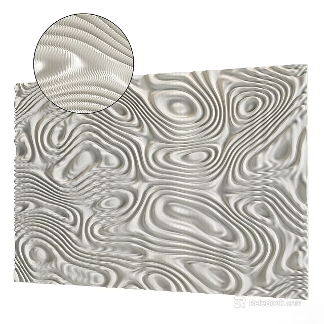 3D Textured Decorative Wall With Wavy Circular Patterns And Modern Design 3d model 