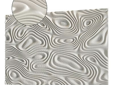 3D Textured Decorative Wall With Wavy Circular Patterns And Modern Design 3d model