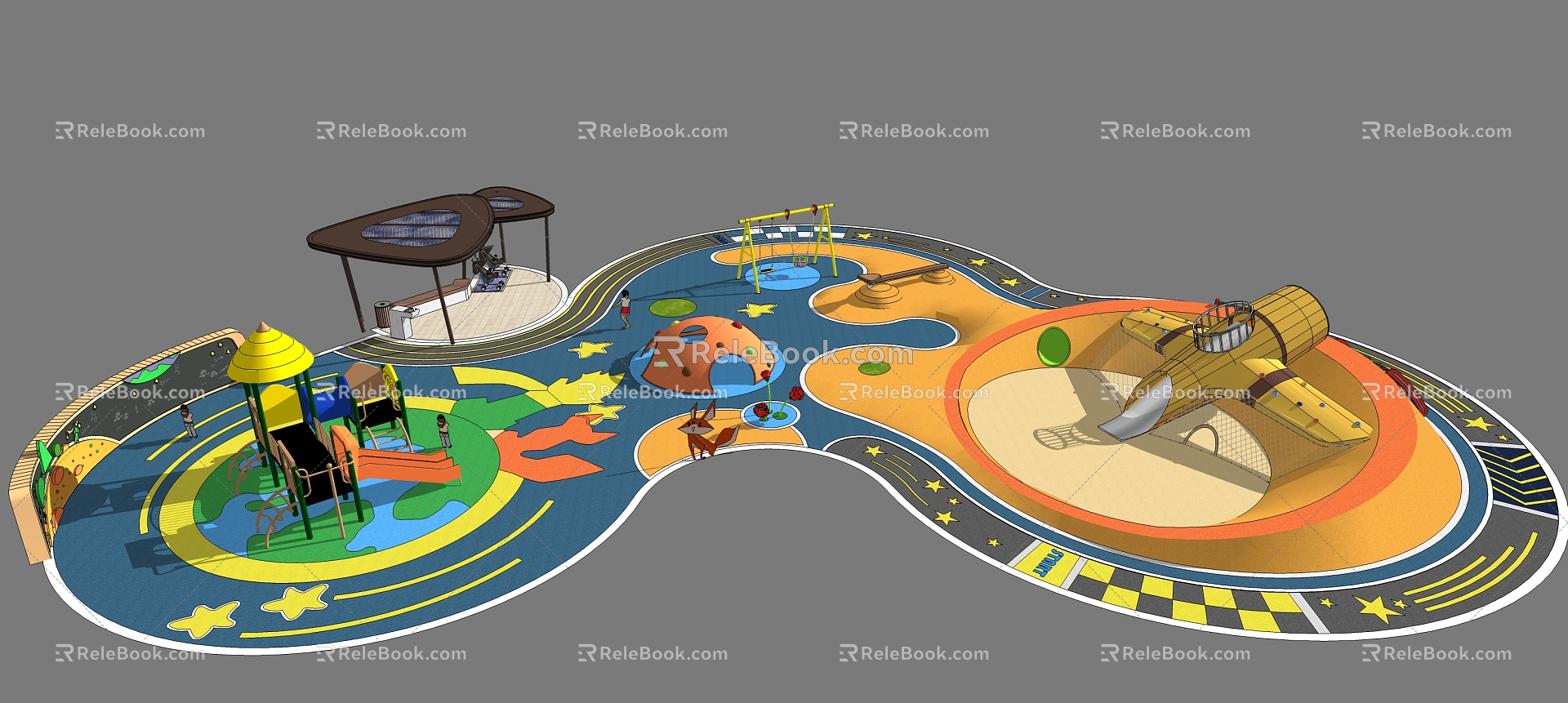 Children's activity area Modern play equipment model