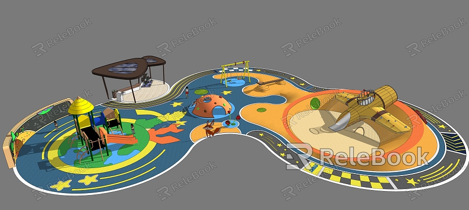 Children's activity area Modern play equipment model