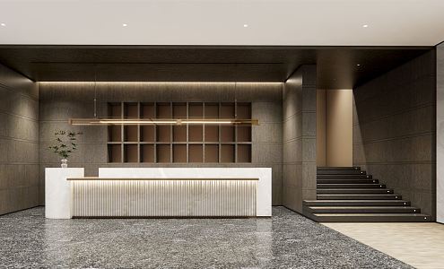 Modern Front Desk Sales Office Water Bar 3d model