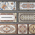 European-style floor tile floor marble mosaic 3d model