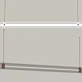 Modern Linear Pendant Lights With White And Black Sleek Frame For Interior Lighting Design 3d model