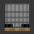 Industrial IBC Storage Tank With Metal Frame White Container Red Cap And Wooden Pallet