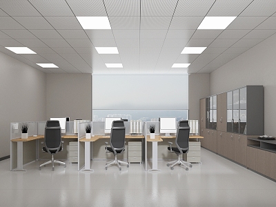 Modern public office area 3d model