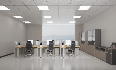 Modern public office area 3d model