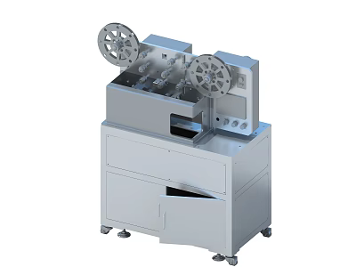 Industrial Equipment With Double Reels Control Panel And Drawer Storage 3d model