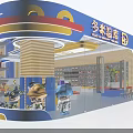 Kids Play Area Mall Store With Blue Starry Sky Ceiling Colorful Lockers And Inflatable Toy