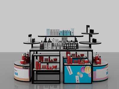Modern shelf cosmetics promotion desk 3d model