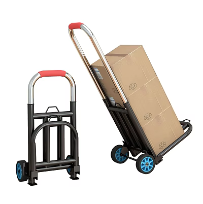 Modern trailer small cart carton 3d model