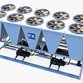 EK Brand Industrial Air Conditioner Fan Unit With Multiple Fans And Blue Casing For Cooling