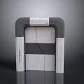 Modern Gate With Gray And White Geometric Panel Design Concrete Material For Contemporary Look