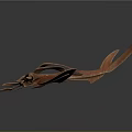 Copper Abstract Sculpture With Modern Artistic Leaf Like Feather Shapes Decorative Piece
