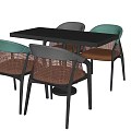Modern Dining Table and Chair Combination Dining Table and Chair 3d model