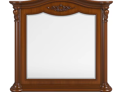 Classic Style Mirror With Intricate Carved Wooden Frame And Elegant Decorative Design 3d model