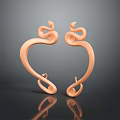 Decorative Copper Furniture Legs With Curved Snake Like Design And Smooth Surface