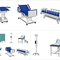 Essential Medical Devices Including Examination Tables Hospital Beds IV Stands And Screens