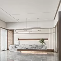 Modern sales office lobby front desk 3d model