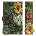 Green Plant Wall Design With Various Colorful Foliage And Layered Indoor Decor