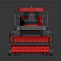 Efficient Red Modern Combine Harvester With Large Tires And Harvesting Attachment