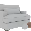 Brown Fabric Single Sofa With Modern Design And Comfortable Accent Pillow 3d model