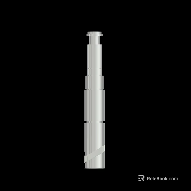 White Vertical Column Structure With Layered Segments And Smooth Surface Against Black Background 3d model 