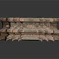 Traditional Chinese Architectural Components With Carved Wooden Details And Stacked Structure