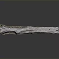 Small Green Plants Thriving On Weathered Wooden Log Surface Gray Background