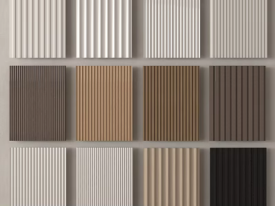 Various Colored Wall Panels with Striped Textures and Multiple Design Options 3d model