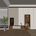 Nordic Decorative Cabinet Middle Ancient Decorative Cabinet 3d model