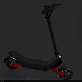 Stylish Modern Electric Scooter With Gray Body And Red Wheels For Urban Commuting